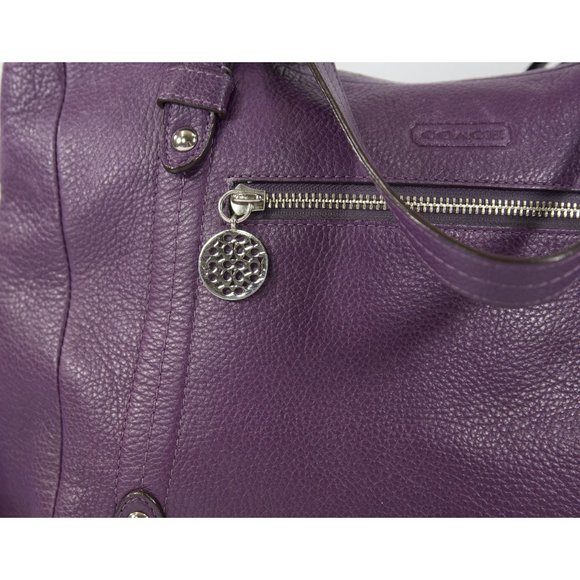 Coach 17599 Purple Leather Alexandra Satchel - Picture 3 of 7